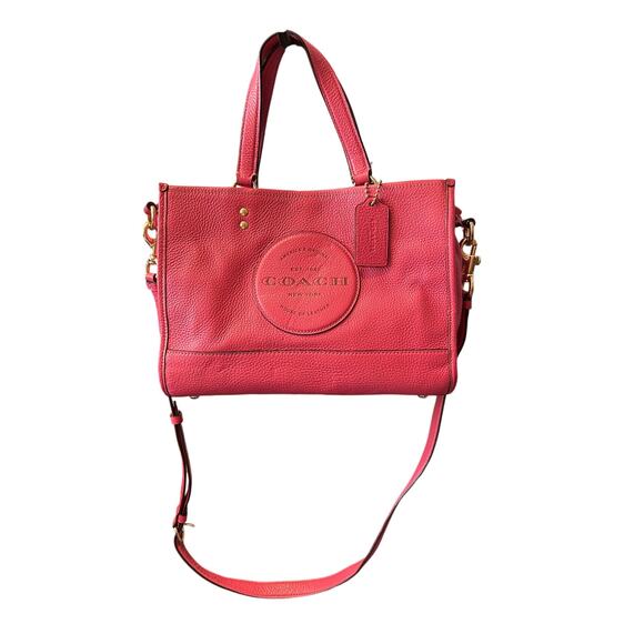 Coach Dempsey Pink Carry-All Bag with Patch - Picture 1 of 8